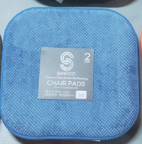 Sanford 2 Pk Chair Pads 16" X 16" Medium Blue