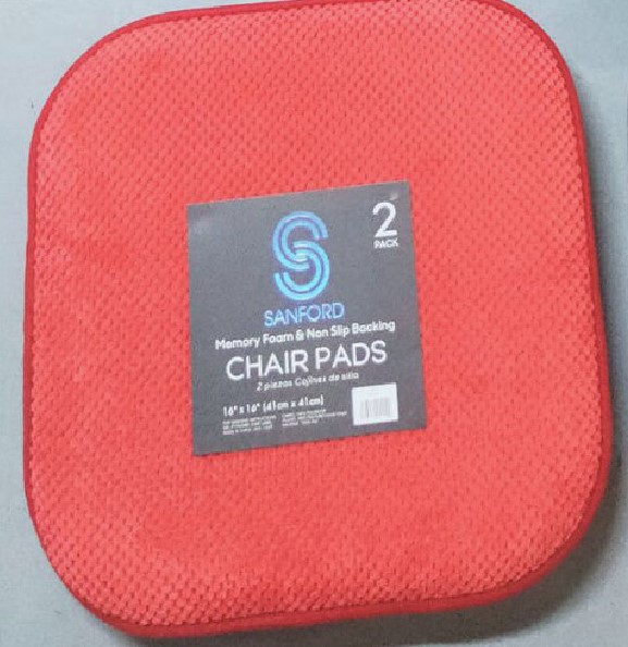 Sanford 2 Pk Chair Pads 16" X 16" Red
