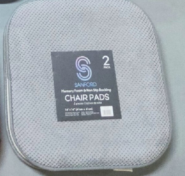 Sanford 2 Pk Chair Pads 16" X 16" Light Grey