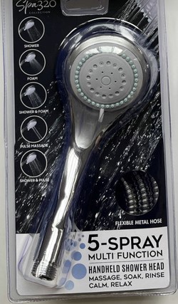 5 Function Hand Held Shower Head Chrome 8cm