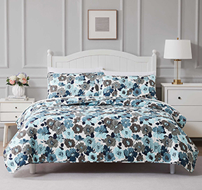 Amber Teal 3pc. Reversible Quilt Set Queen