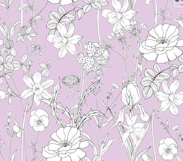 1Pc Lilac/White Floral Queen