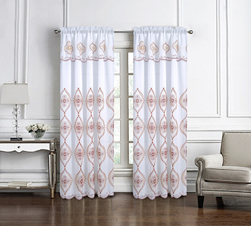 Arcadia Embroidered Panel 90" Burgundy