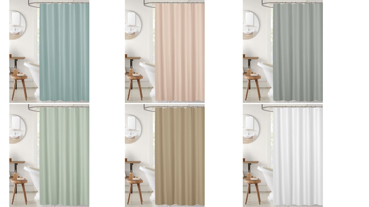 Bliss Waffle Shower Curtain Nest