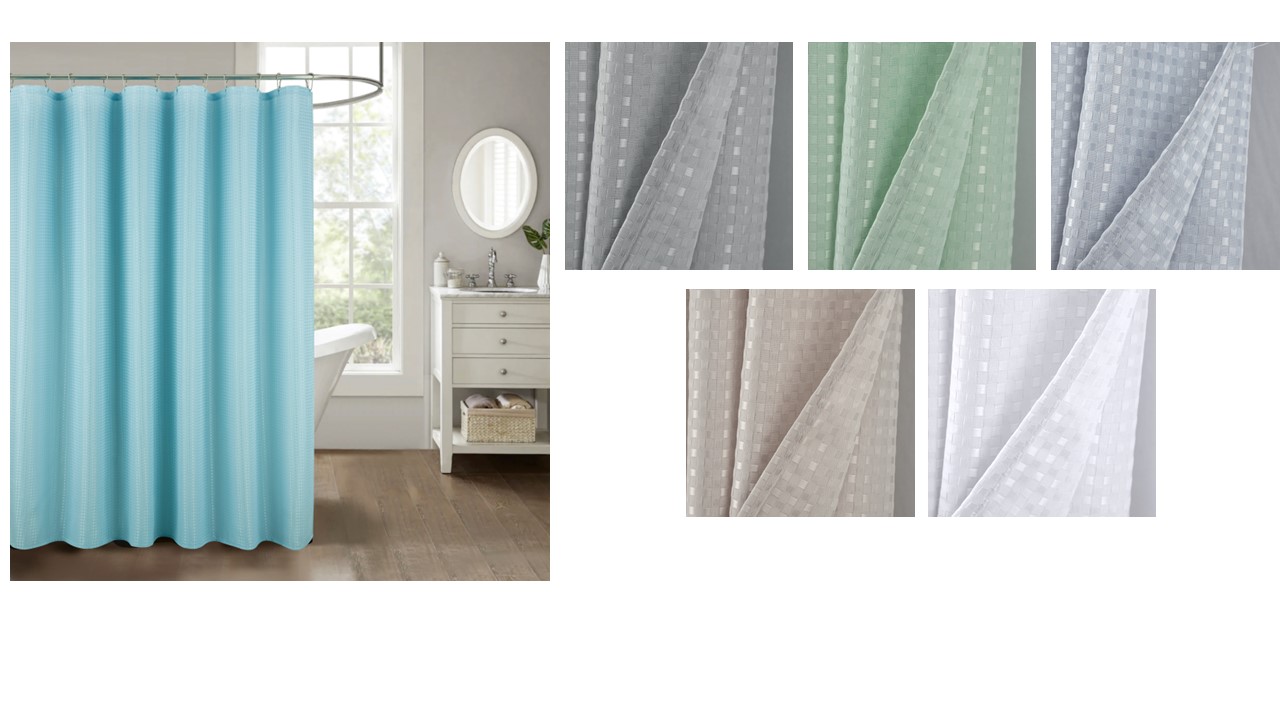 Bento Waffle Jacquard Shower Curtain Nest