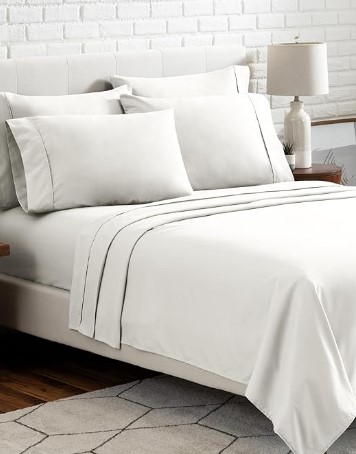 1000TC Cotton Rich 6pc Sheet Set Queen Ivory