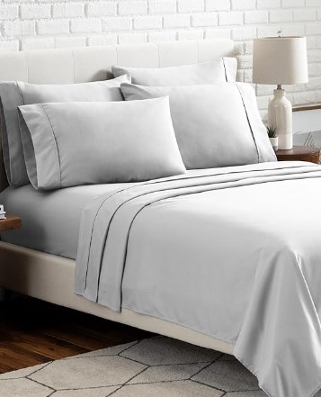 1000TC Cotton Rich 6pc Sheet Set King Silver