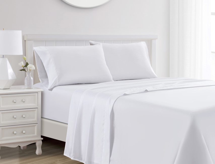 100% Cotton Solid Sheet Sets Queen White