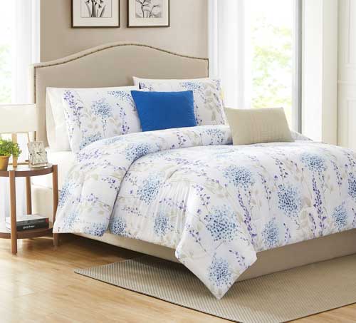 5 Pc Danika Printed Comforter Set Teal King