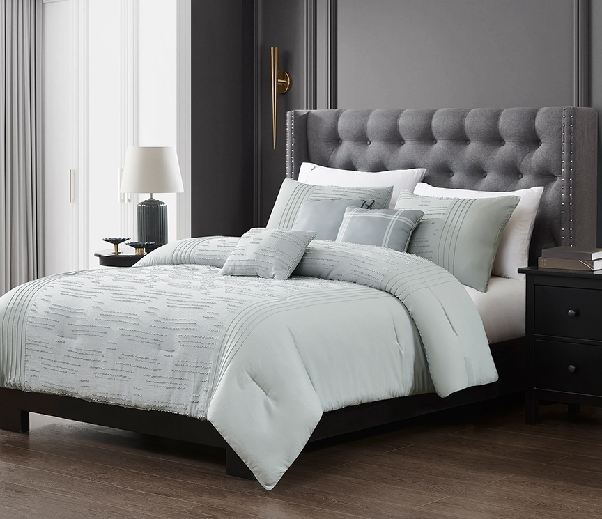 6pc Dash Comforter Grey Queen