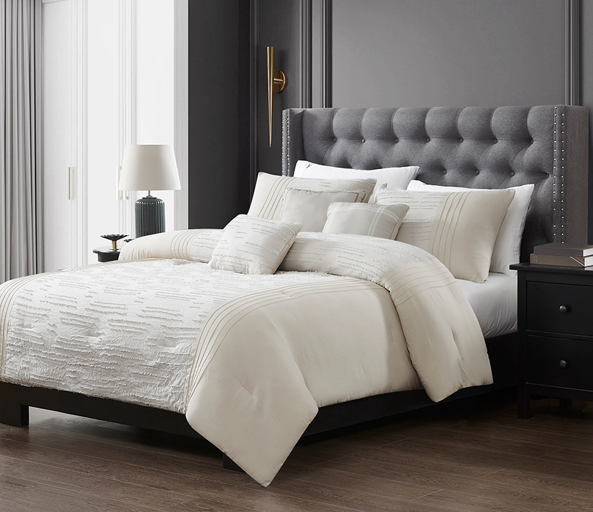 6pc Dash Comforter Taupe Queen