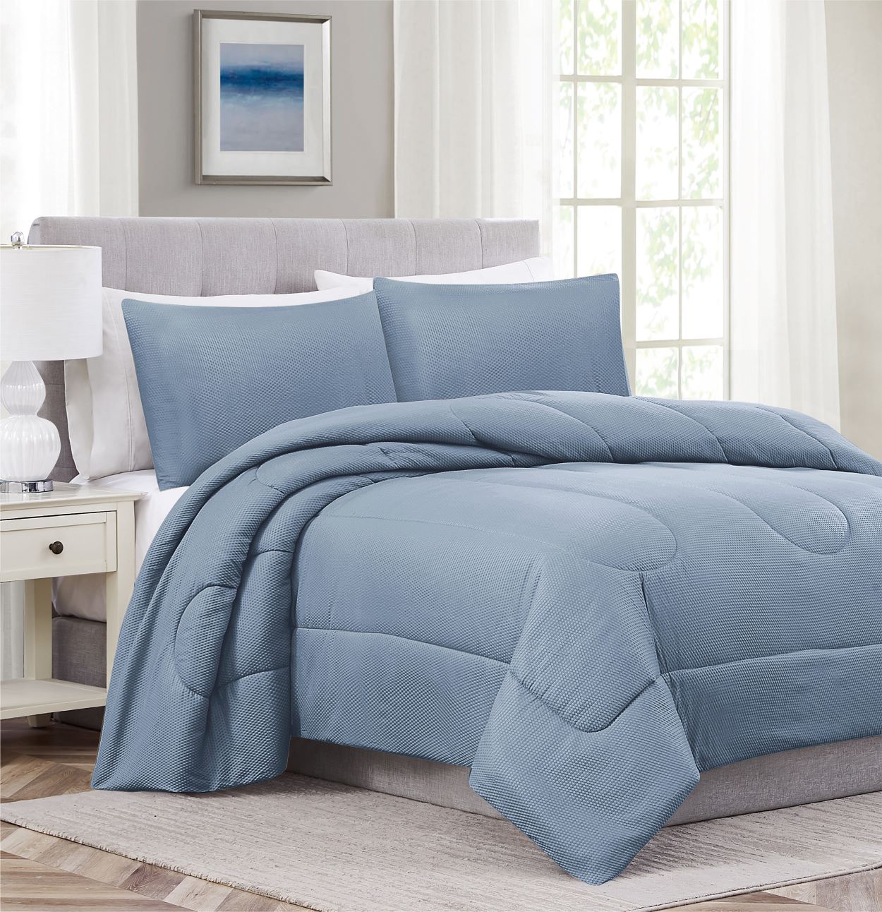 3pc Encino Comforter Blue K