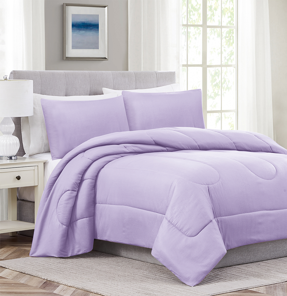 3pc Encino Comforter Lilac Q