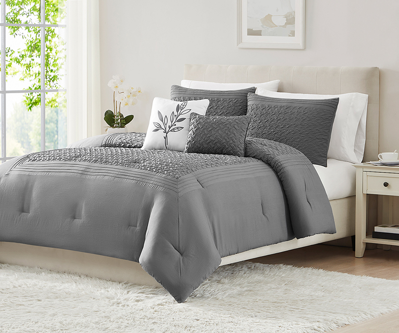 5pc Luna Comforter Charcoal King