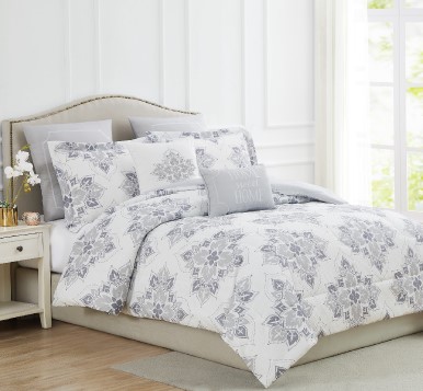 5 Pc Stevie Printed Comforter Set Grey King