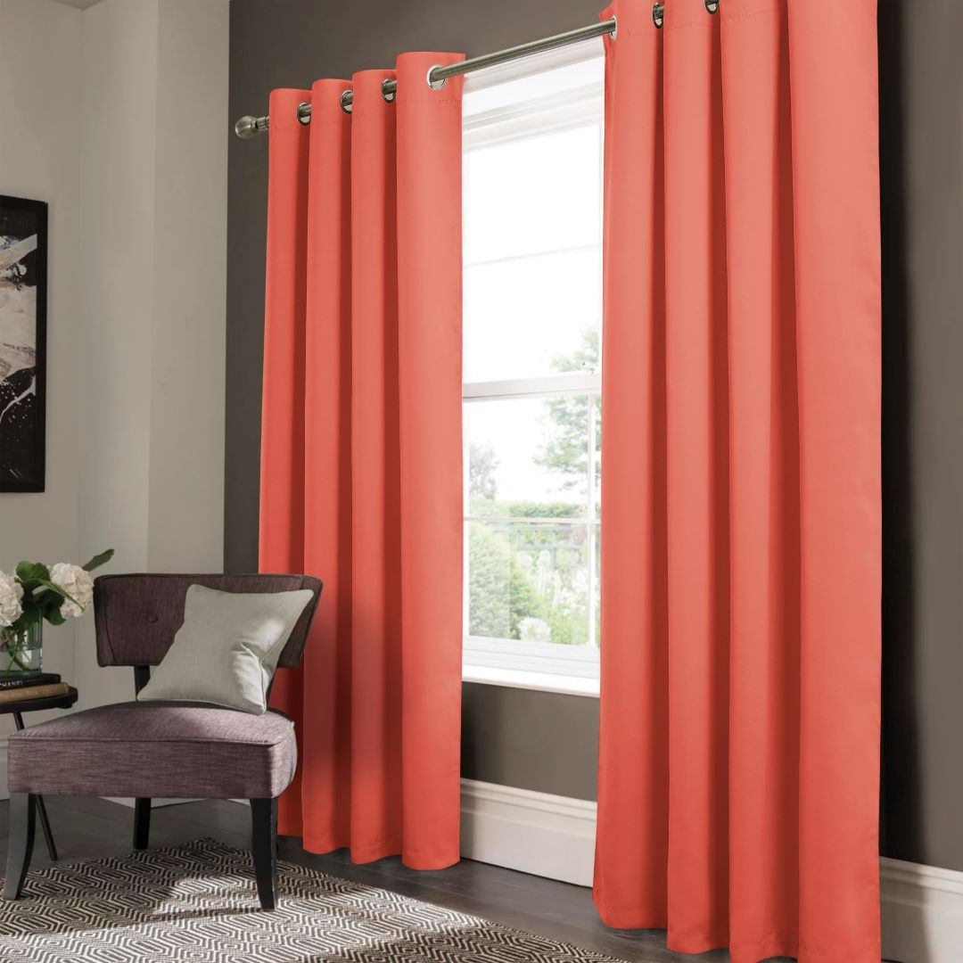 Anchorage Blackout Grommet Panel 63" Coral
