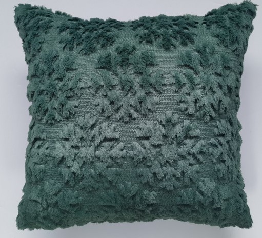 Xmas Snowflake Emb Fur Pillow 18x18 White
