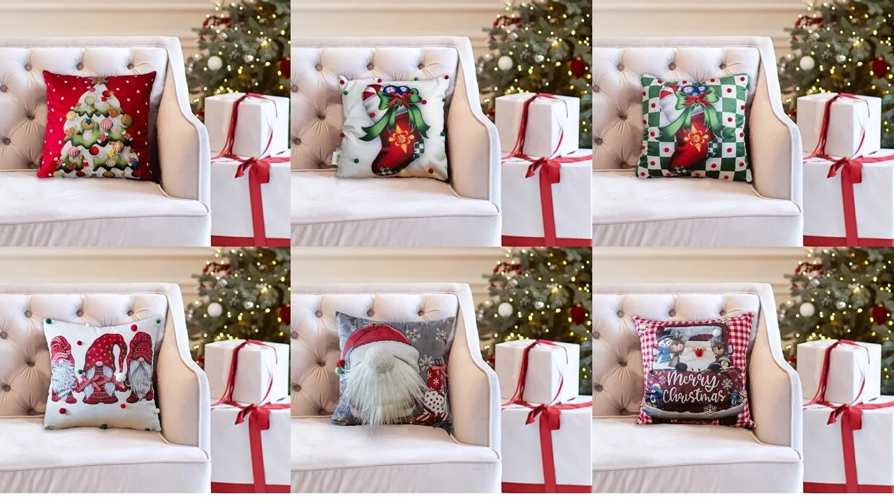 Xmas Velvet Pillows 18"x18" Asst A