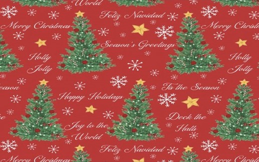 Xmas Tree Greetings 2pc Chenille Rug Set 20X32 / 24X40