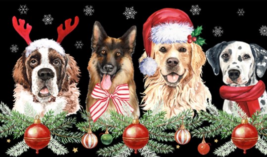 Xmas Pups 2pc Chenille Rug Set 20X32 / 24X40