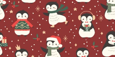 Xmas Penguin 2pc Kit Rug 17x30/20x39