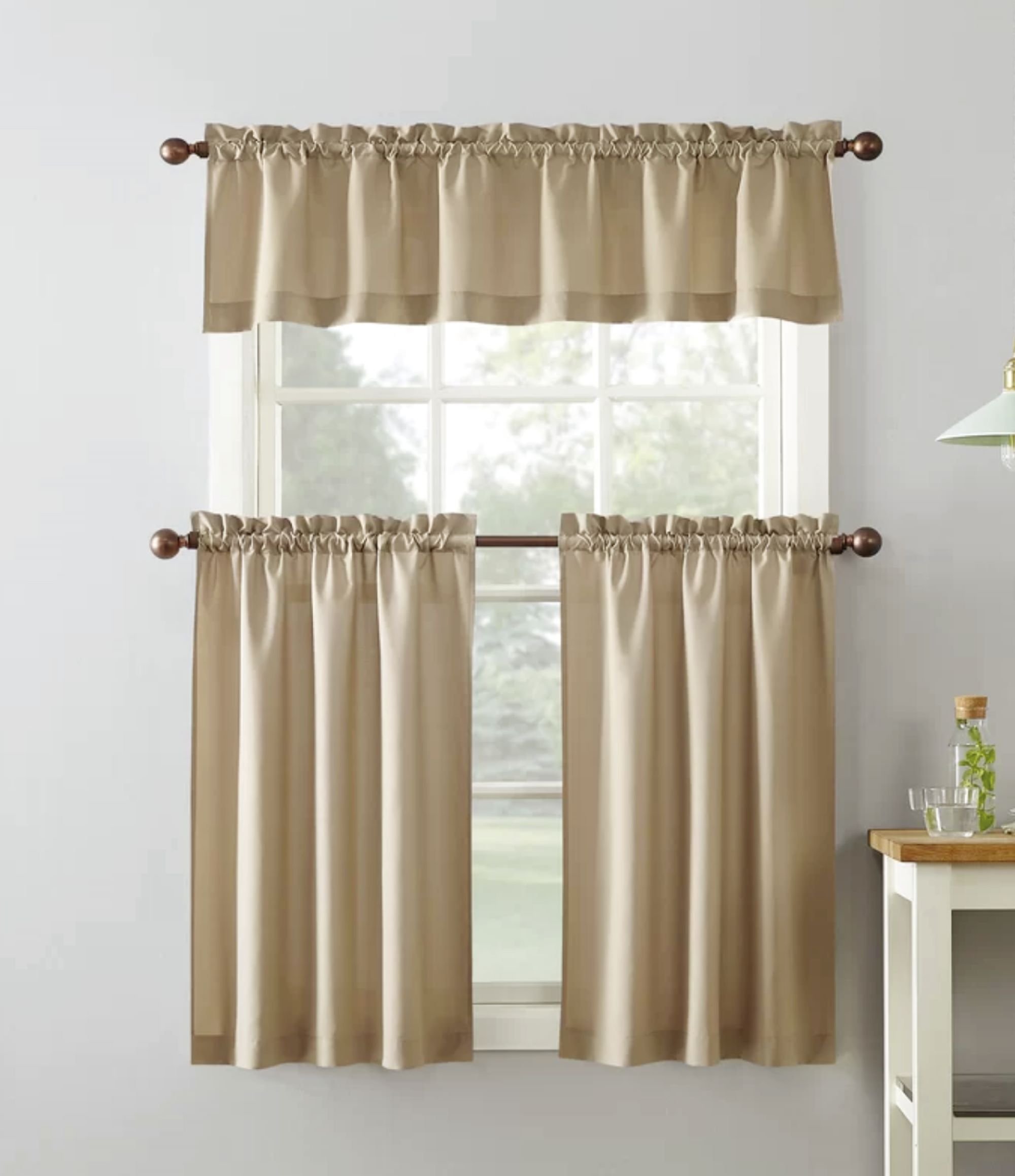 Anchorage Blackout Kitchen Curtain Sesame