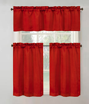 Anchorage Blackout Kitchen Curtain Red