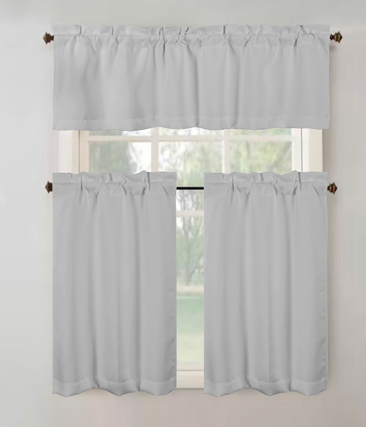 Anchorage Blackout Kitchen Curtain Silver