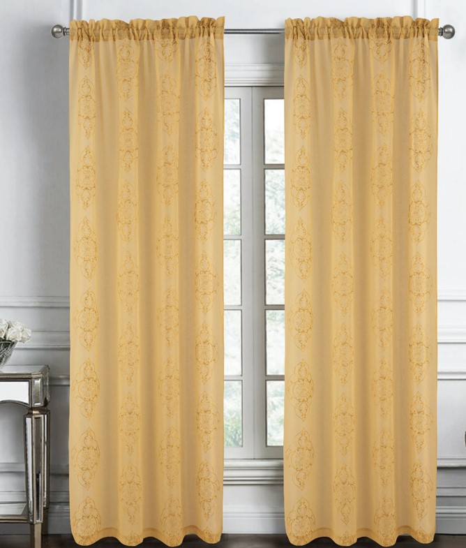 Andrea 2pc Emb Metallic RP 84" Taupe