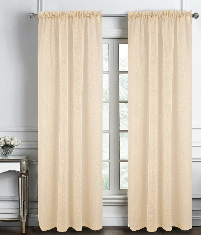 Andrea Emb Metallic Doily RP Panel 84" Gold