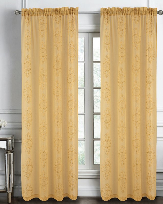 Andrea Emb Metallic Doily RP Panel 84" Taupe