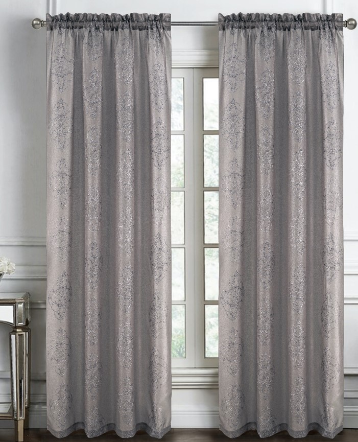 Andrea Emb Metallic Doily RP Panel 95" Char