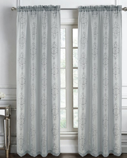Andrea Emb Metallic Doily RP Panel 95" Silver
