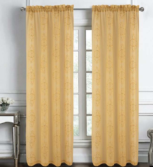 Andrea Emb Metallic Doily RP Panel 95" Taupe