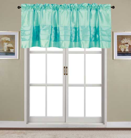 Nancy Pleated Valance Aqua