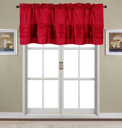 Nancy Pleated Valance Red