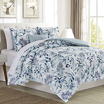 5 Pc Sonya Printed Comforter Set Blue Queen