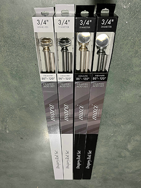 Maci 3/4" Metal Curtain Rods 36-72 Silver