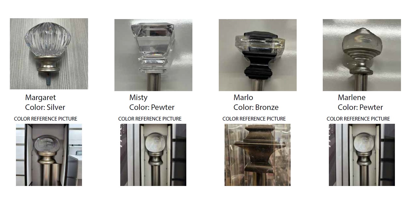 Marlene 1" Acrylic Curtain Rods 28-48 Pewter