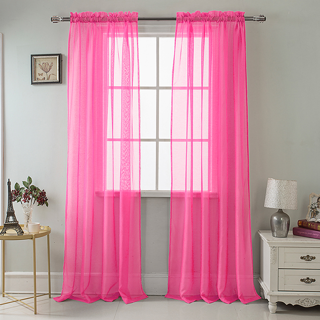 Celine Sheer Panel 90" Neon Pink