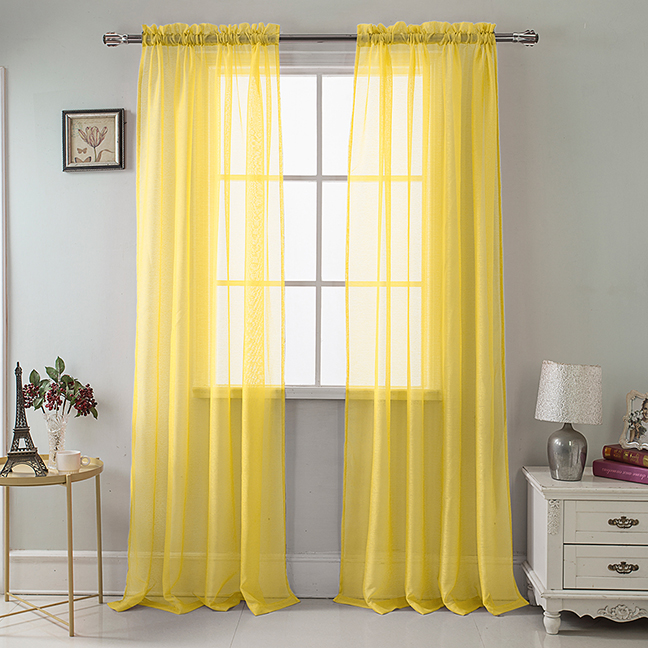 Celine Sheer Panel 90" Neon Yellow