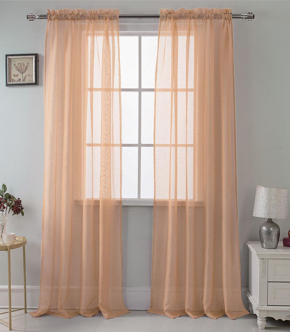 Celine Sheer Panel 90" Peach