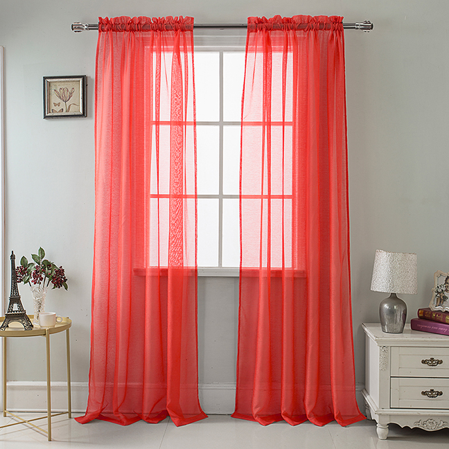 Celine Sheer Panel 90" Red