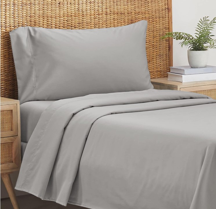 300 TC Organic Cotton 4 Pc Sheet Grey King