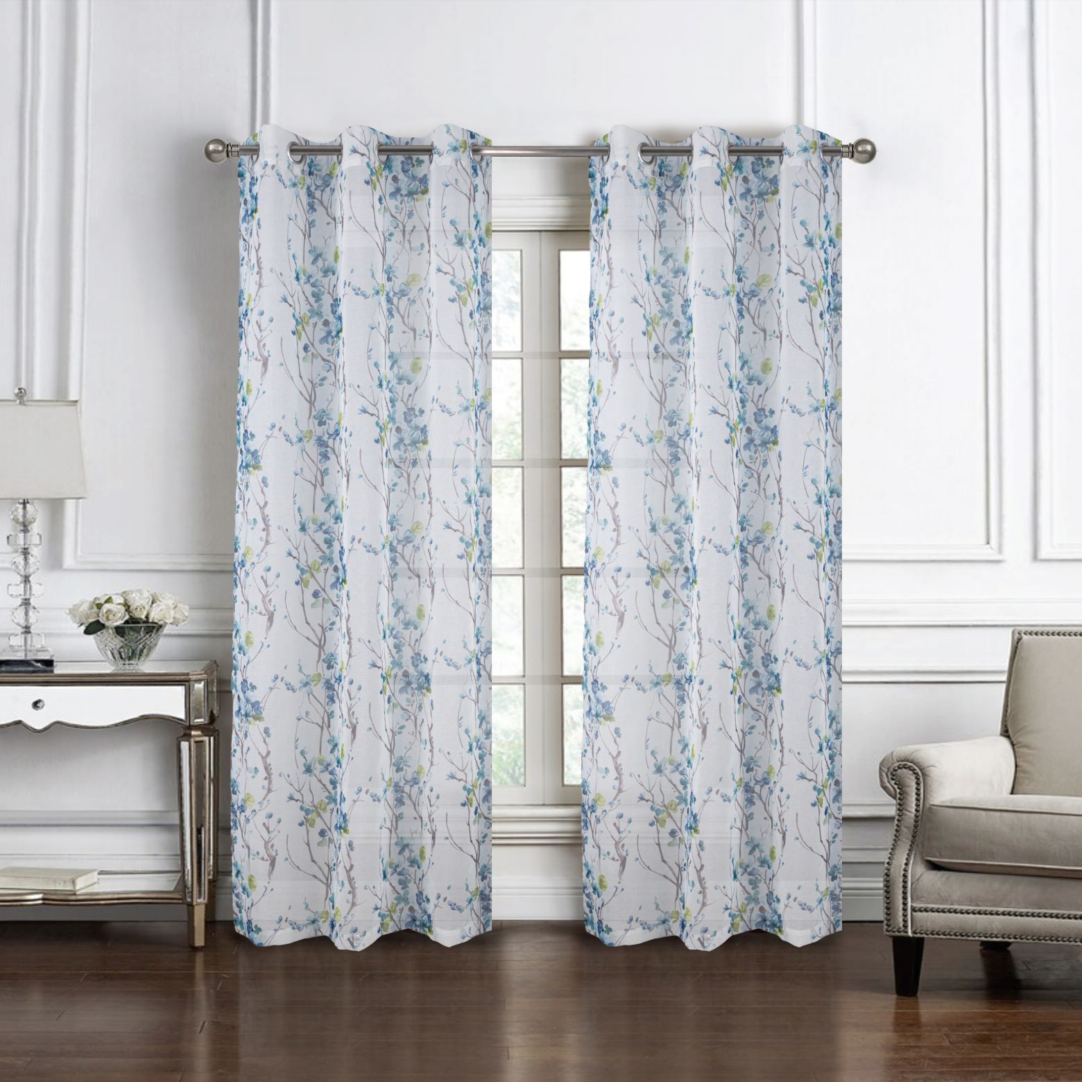 Amelia Printed Doily Grom Panel 90 Blue