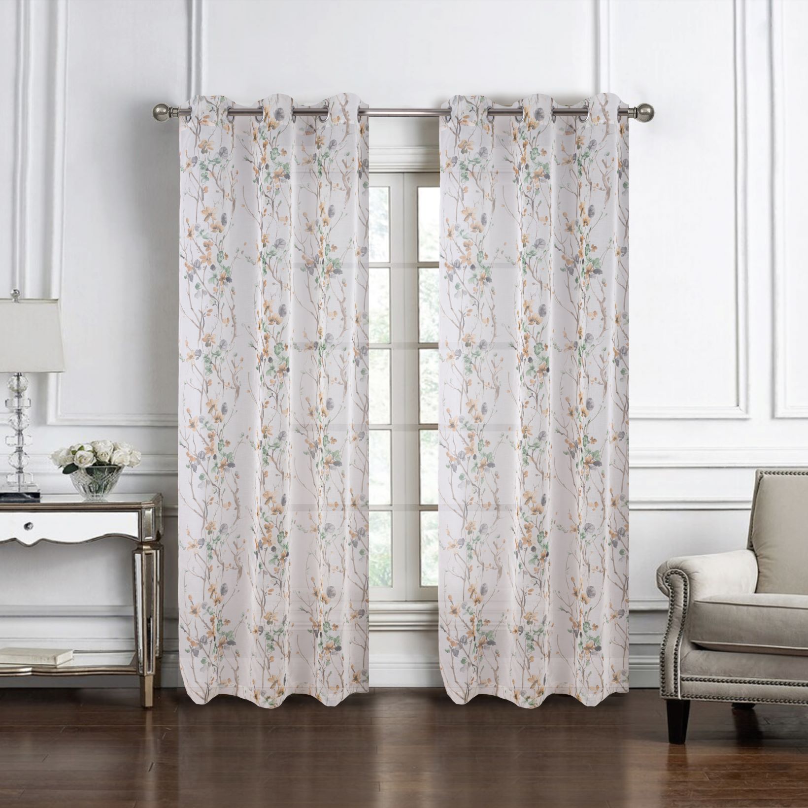 Amelia Printed Doily Grom Panel 90 Sage