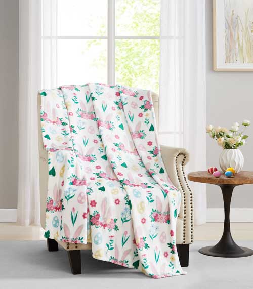Bunny Ears Flannel Throw 50"/60"