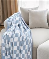 Checker Feather Knit Throw 50"x60" Blue
