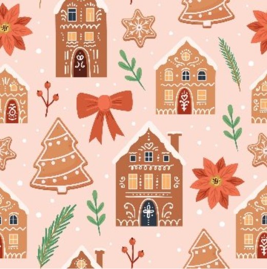 Christmas Gingerbread House  50"x  60" Printed Throw