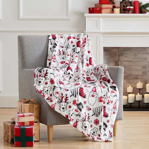 Christmas Eve Printed Flannel Throw 50"x70"
